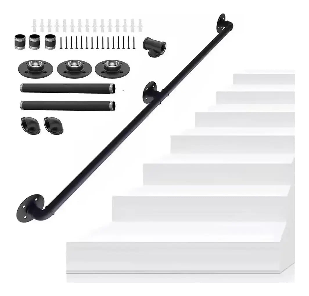 Barandal De Pasamanos De Escaleras 2m Acero+ Kit Instalación