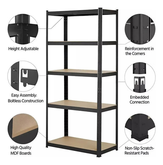 Estante Rack Metalico 180 X 90 X 40 Negro
