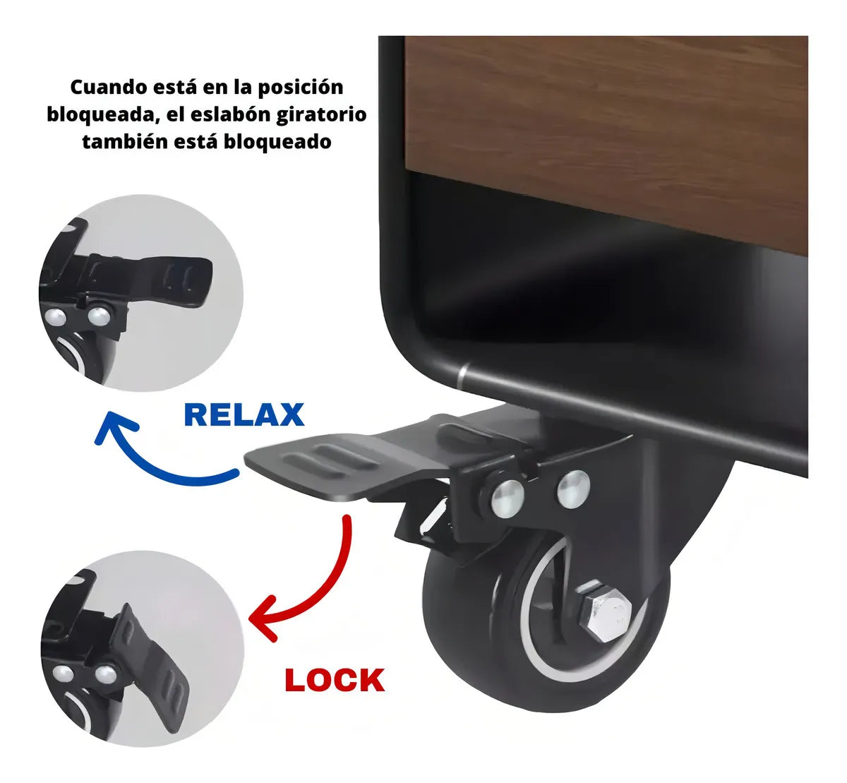 Pack 4 Ruedas Giratorias Con Freno Para Muebles 1.5 Pulgadas