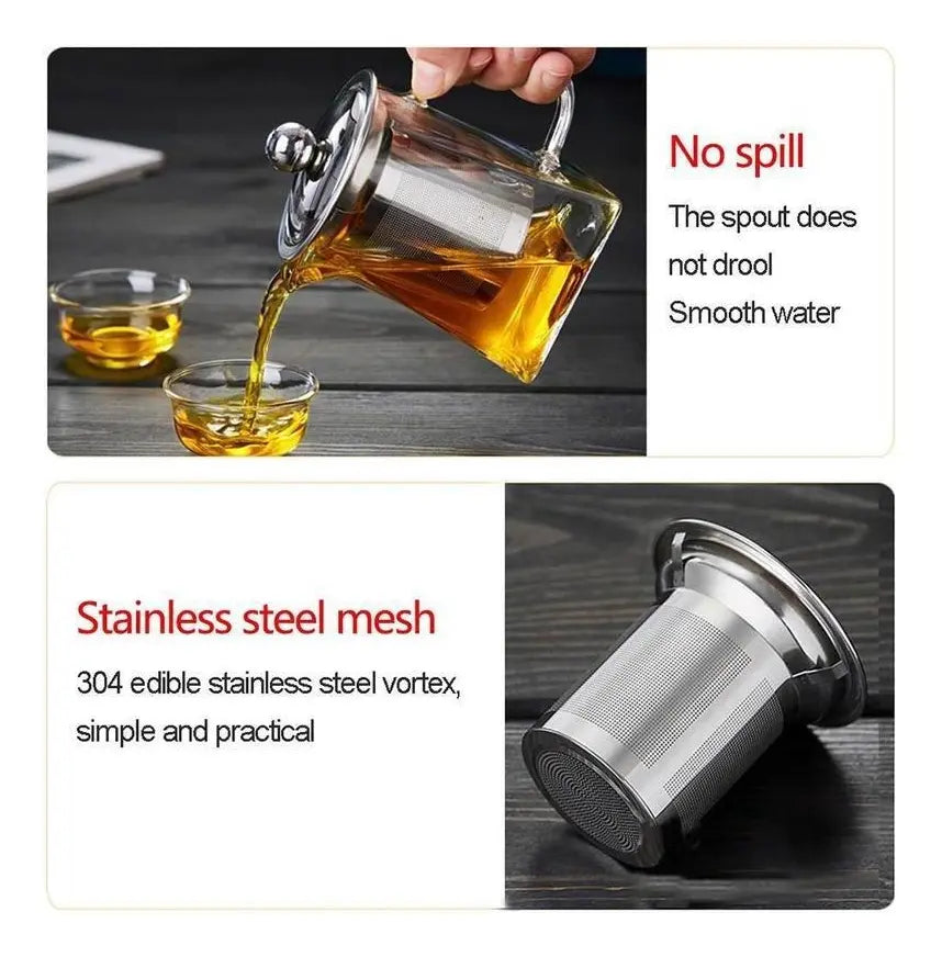 Tetera Para Te Resistente Al Fuego Infusiones De Vidrio 750ml