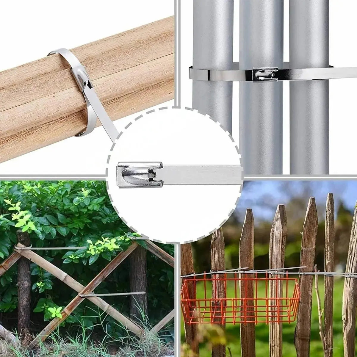 100 Abrazadera Metálica Amarra Acero Inoxidable 300x4.6mm