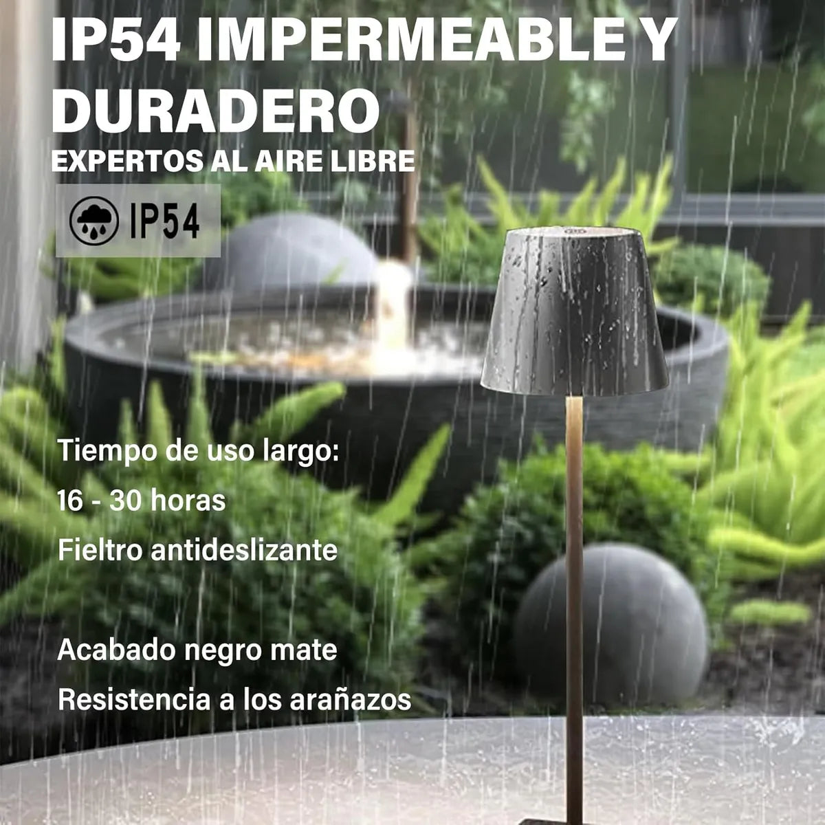 Lampara De Mesa Escritorio Lectura Led Luz Recargable Negro