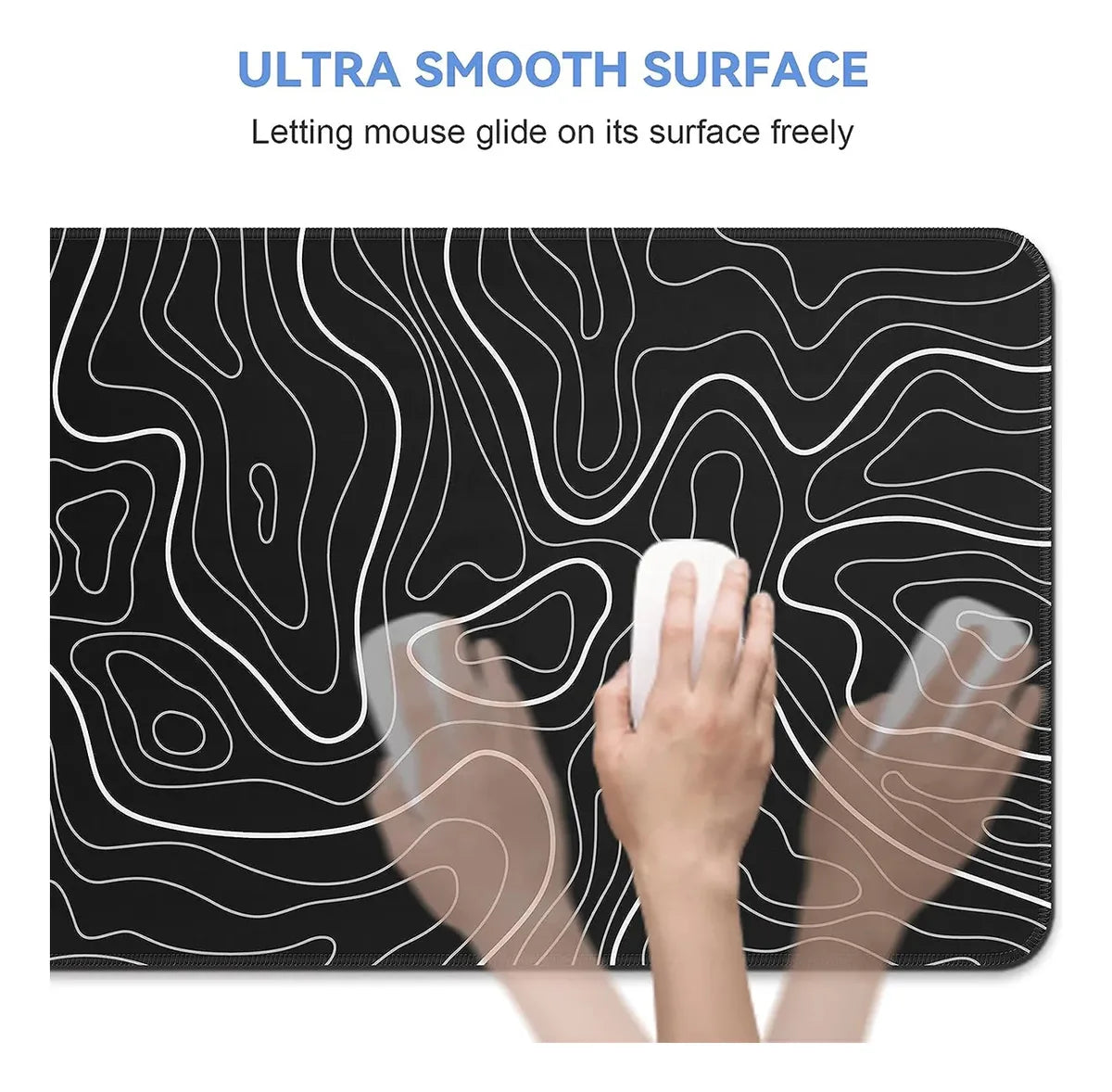 Mouse Pad Gamer Antideslizante. 100% 90x40cm 3mm Negro N-15