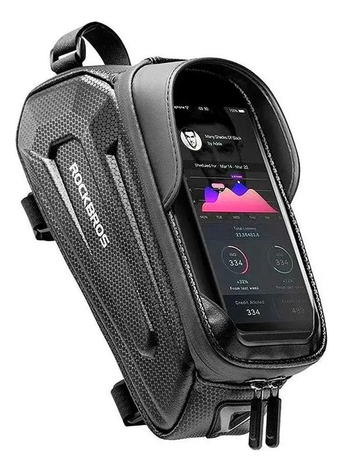 Bolso Bicicleta Porta Celular Impermeable Rockbros Negro