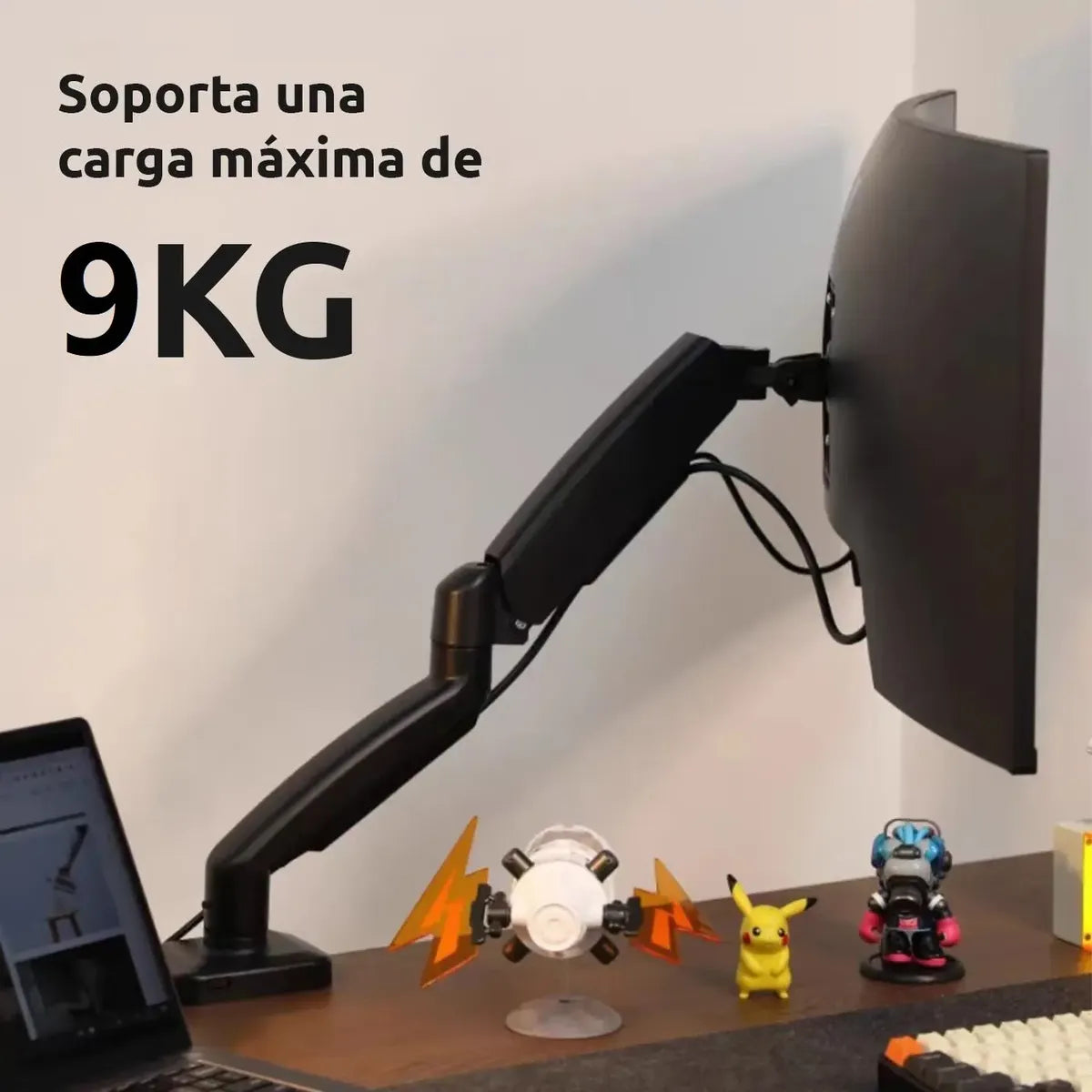 Soporte Monitor Escritorio 17-32 Pulgadas Resorte A Gas Negro