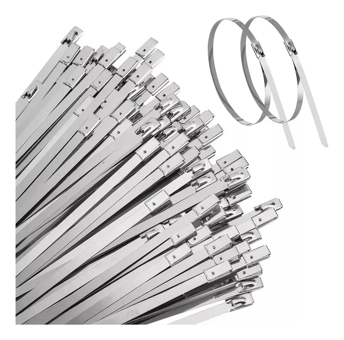 100 Abrazadera Metálica Amarra Acero Inoxidable 300x4.6mm