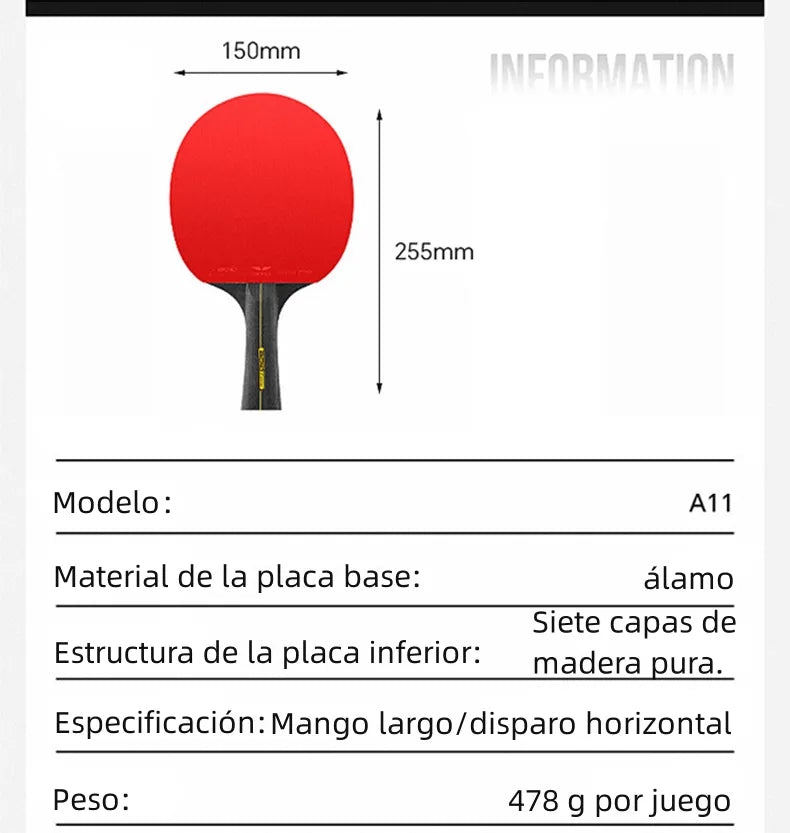 2 Paleta De Ping Pong Profesional 6 Star / Con Estuche Negro