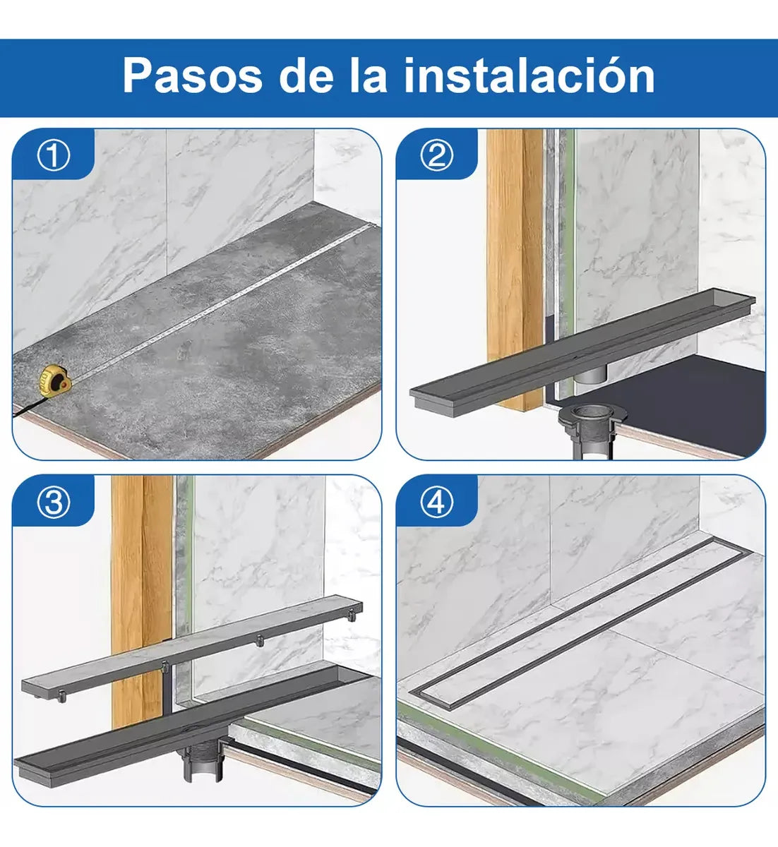 Rejilla De Cubierta Anti-olor Ducha Anti-obstrucción 10×50cm / 10×60cm