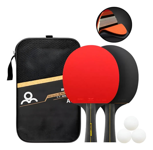 2 Paleta De Ping Pong Profesional 6 Star / Con Estuche Negro