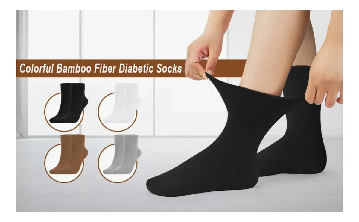 Pack 12 Calcetines Algodón Diabéticos Larga Sin Costura Homb