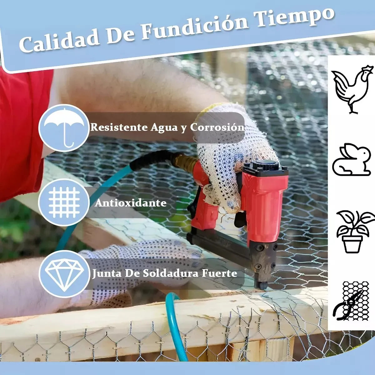 Tejido Malla Hexagonal Gallinera 1m Alto X 20mt Largo Platea