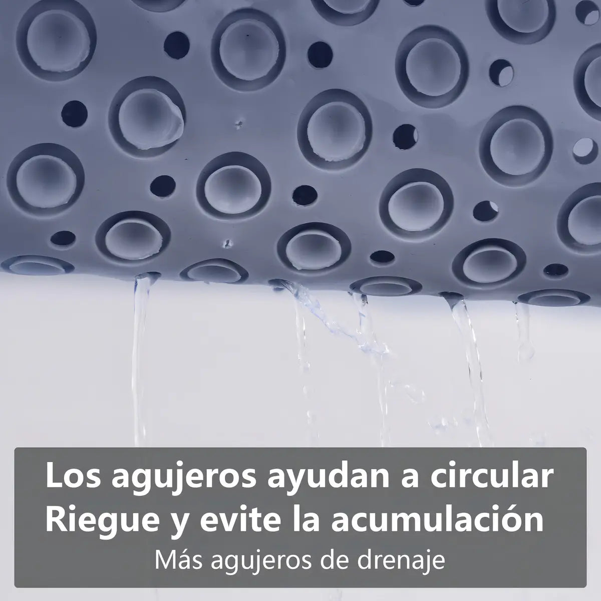 Piso De Goma Antideslizante Para Ducha Baño 36×69cm Gris