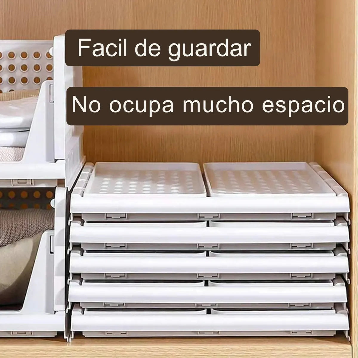 Set 4 Organizador De Ropa Almacenamiento Apilable Multiuso