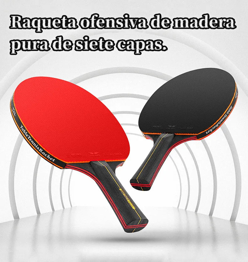 2 Paleta De Ping Pong Profesional 6 Star / Con Estuche Negro