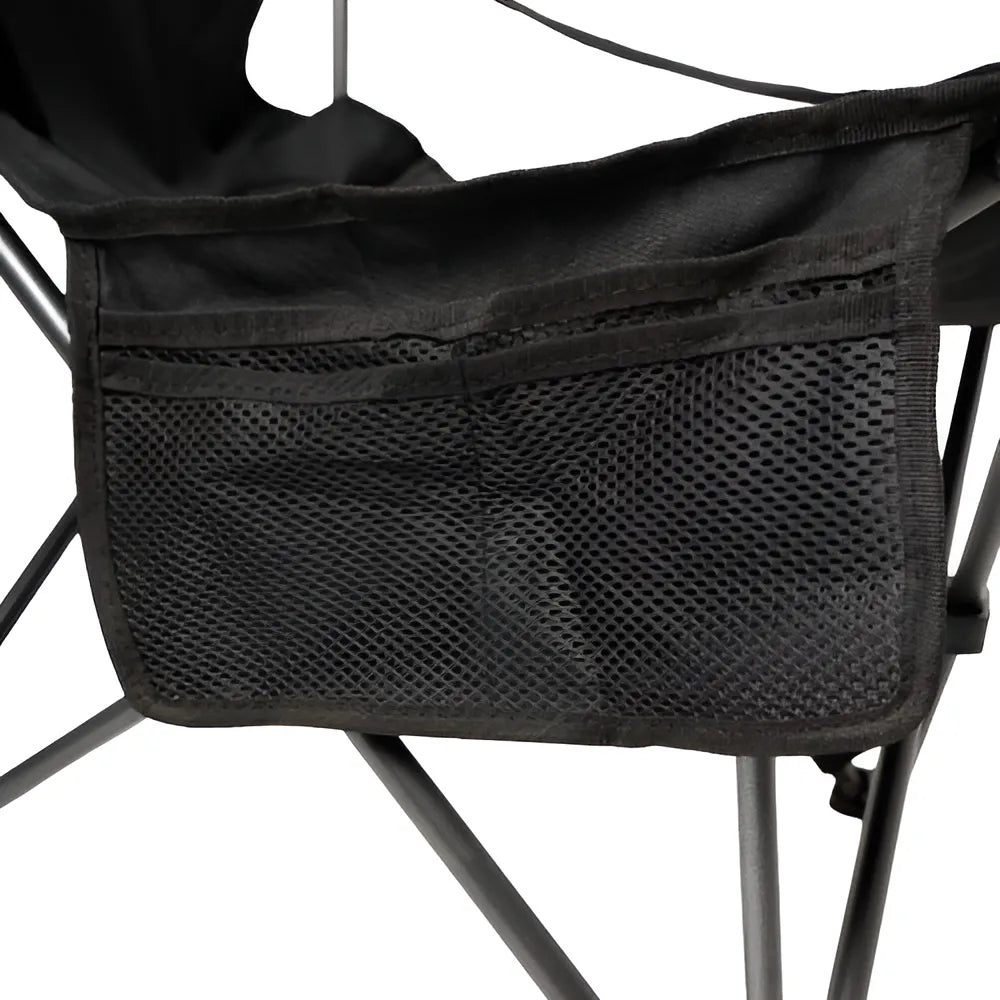 Silla De Camping Plegable Apoya Pies Soporta 120 Kg Negro