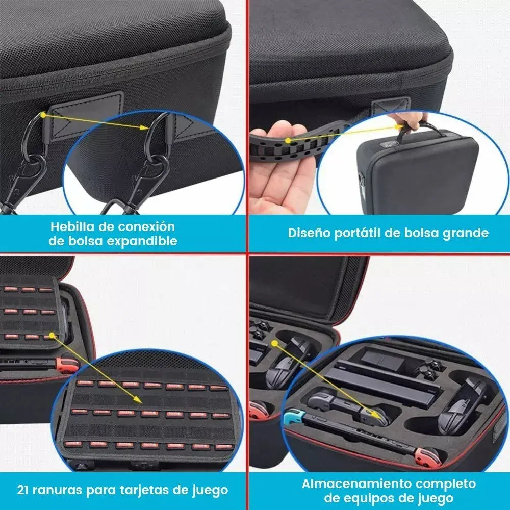 Estuche Bolso Para Nintendo Switch Alta Resistencia Negro