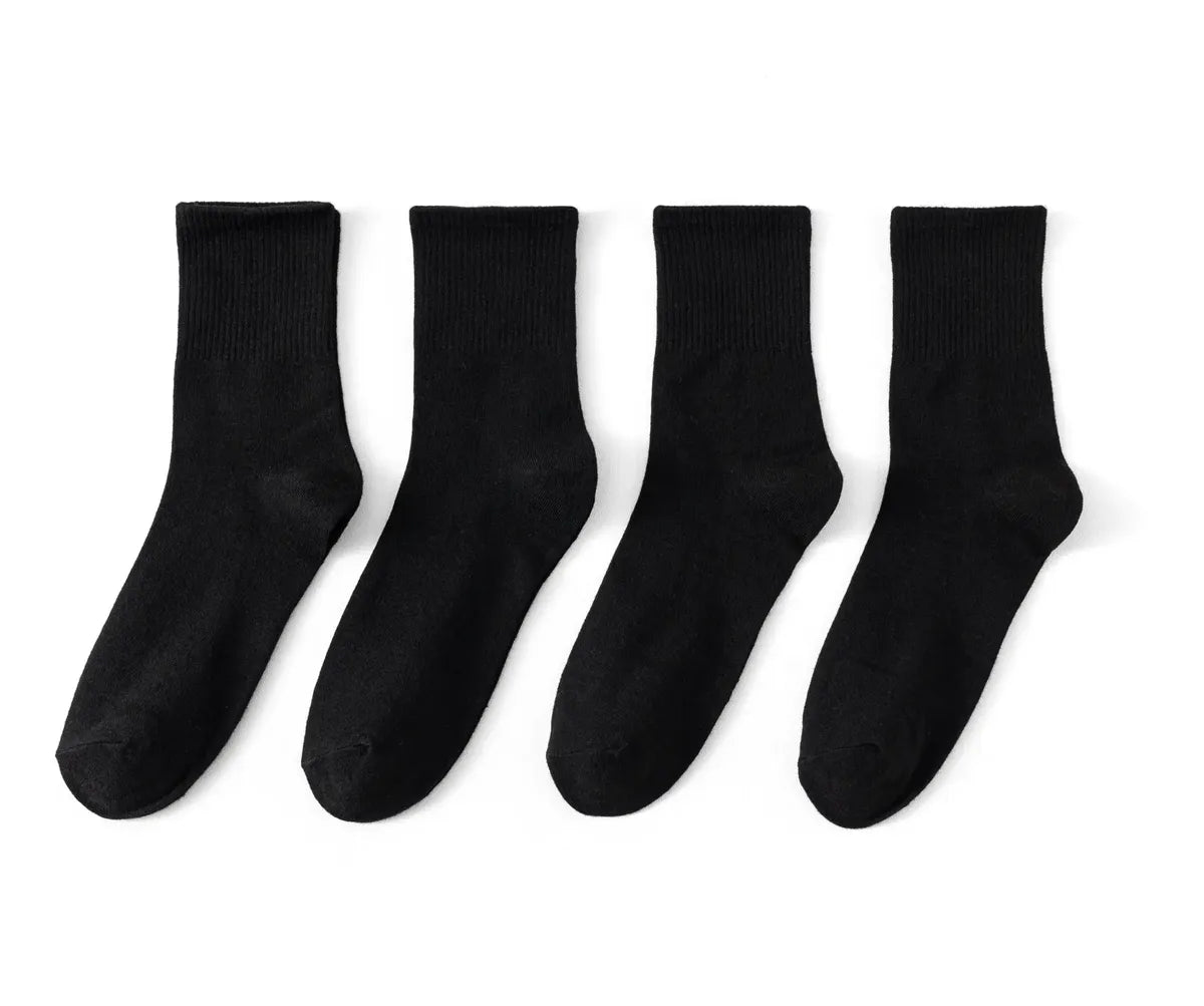 Pack 12 Calcetines Deportivas Larga 100% Bambú Hombre Negro
