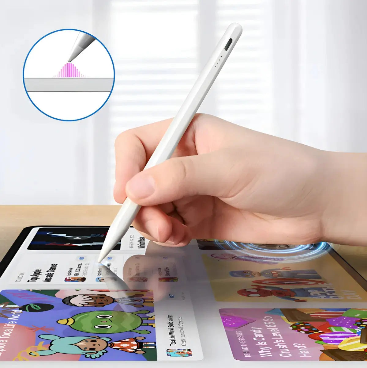Lapiz Pencil Tactil Stylus Universal  iOS/Android Blanco
