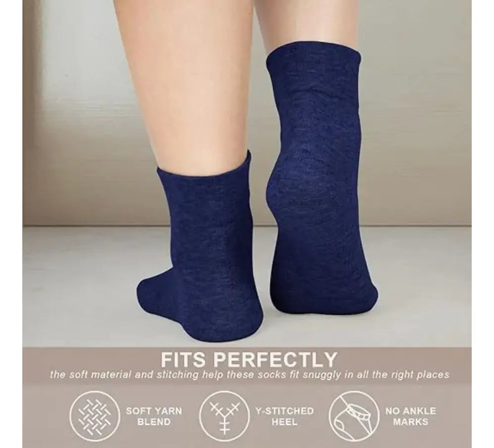 Pack 12 Calcetines Algodón Diabéticos Larga Sin Costura Homb