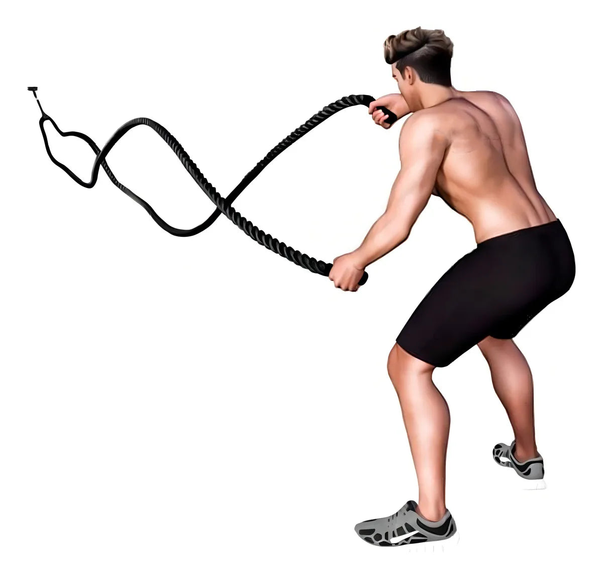 Cuerda Crossfit Boomfit 12m Negra Nylon