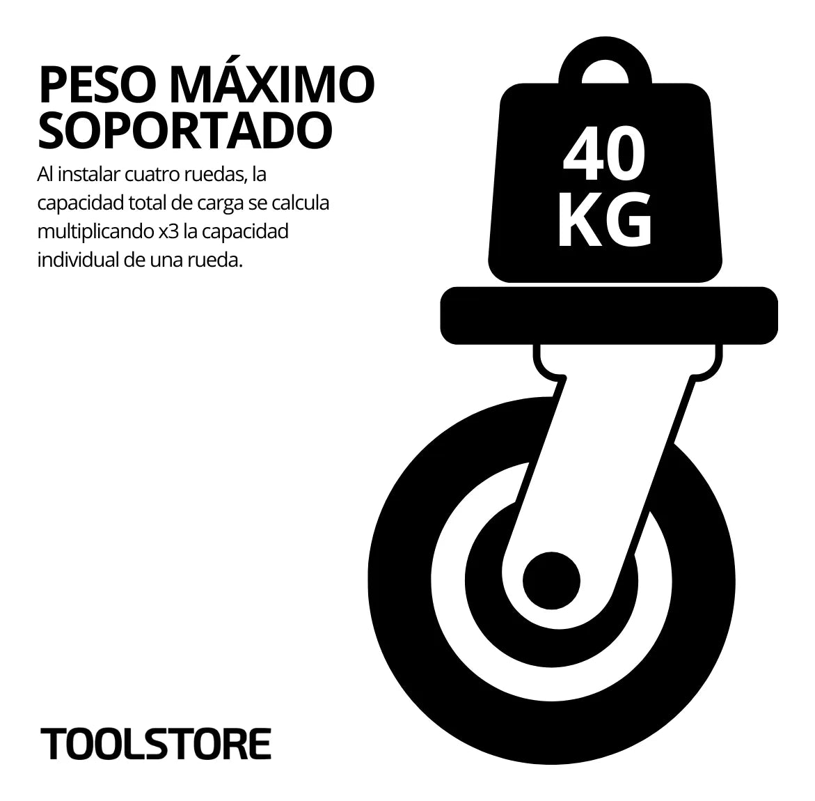 Pack 4 Ruedas Giratorias Con Freno Para Muebles 1.5 Pulgadas