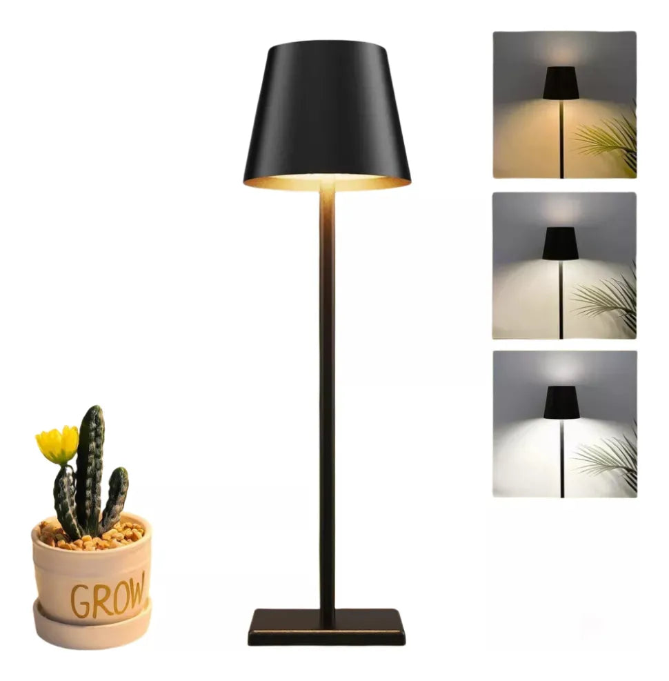 Lampara De Mesa Escritorio Lectura Led Luz Recargable Negro