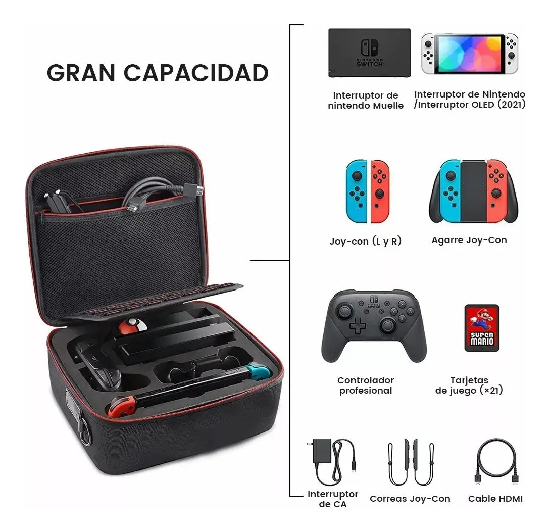 Estuche Bolso Para Nintendo Switch Alta Resistencia Negro