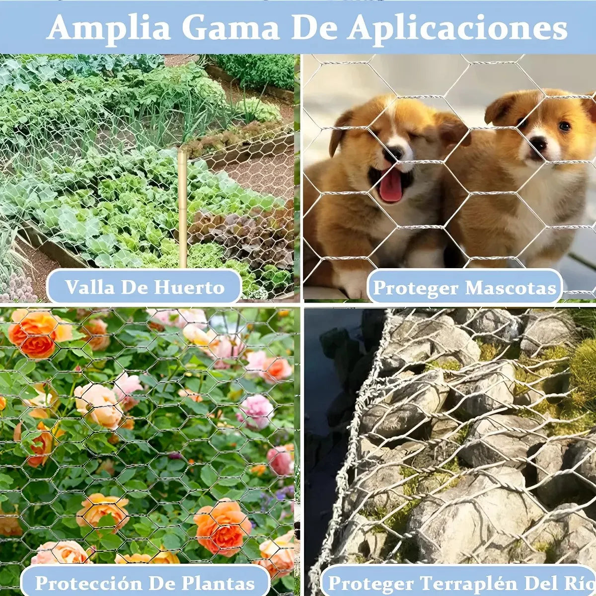 Tejido Malla Hexagonal Gallinera 1m Alto X 20mt Largo Platea