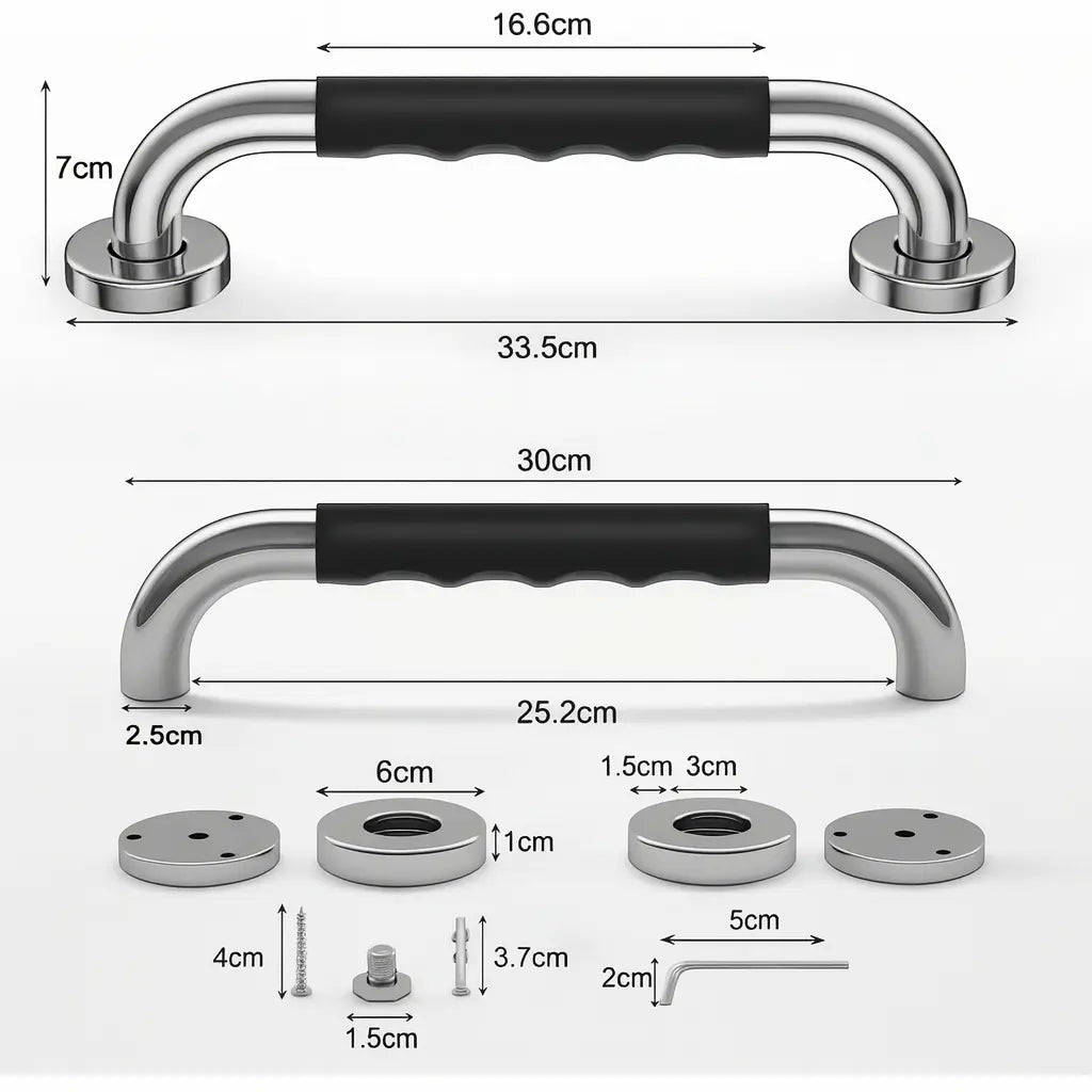 2 Barras De Seguridad 30cm Baño Pasamanos Agarradera Ducha