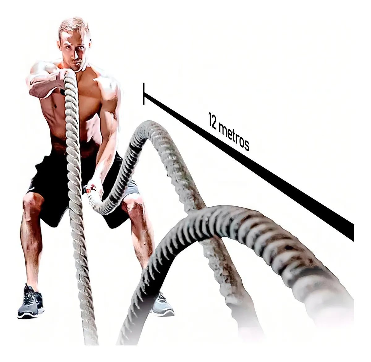 Cuerda Crossfit Boomfit 12m Negra Nylon