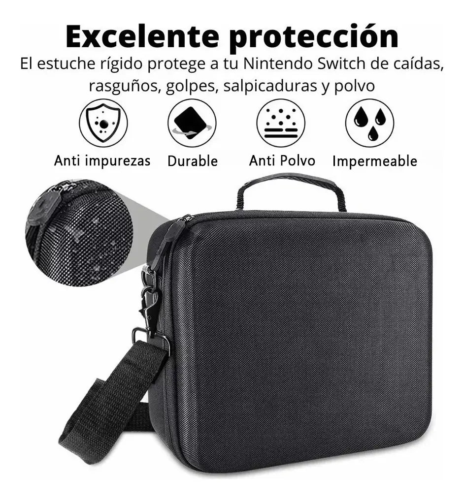 Estuche Bolso Para Nintendo Switch Alta Resistencia Negro