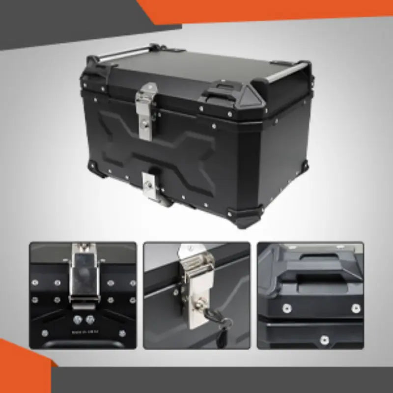 Maleta De Motos Top Case Aleacion De Aluminio 65l + Respaldo