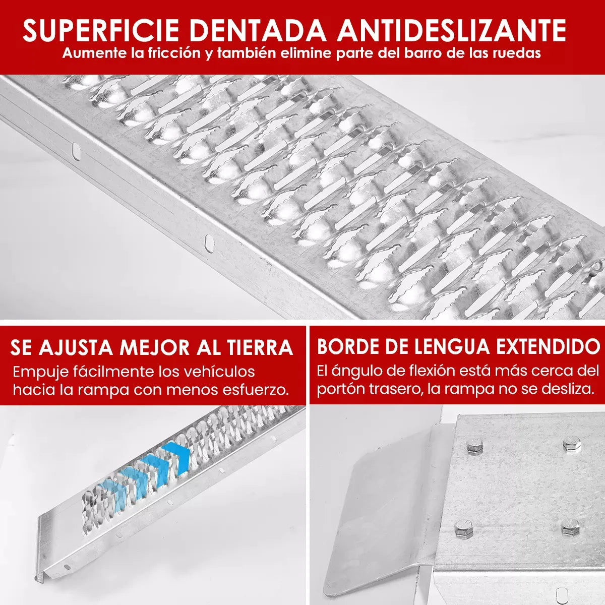 Rampas Para Motocicleta Aleación Acero Carga 350kg Plegable