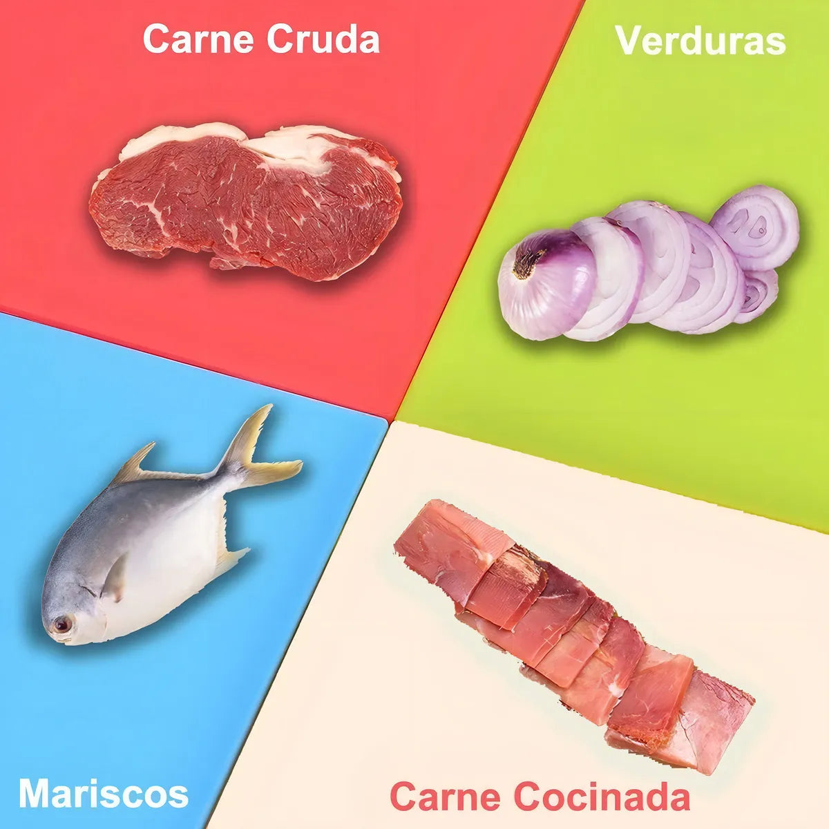 Set 4 Tablas Para Picar Con Pestañas Para Cocina Colores