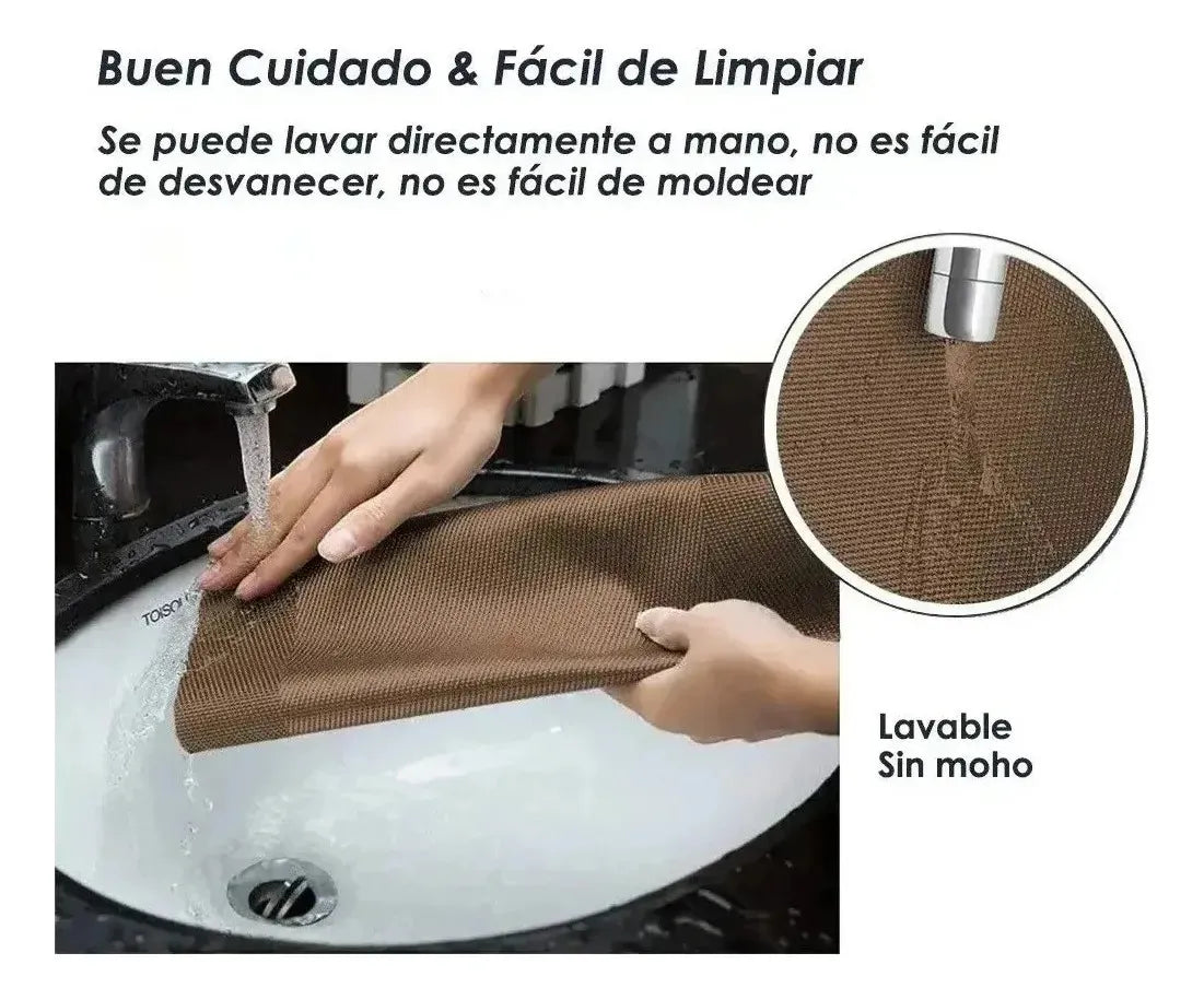 Set 6 Individuales De Mesa Rectangular Antideslizantes Café