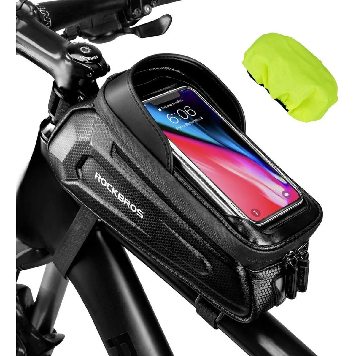 Bolso Bicicleta Porta Celular Impermeable Rockbros Negro