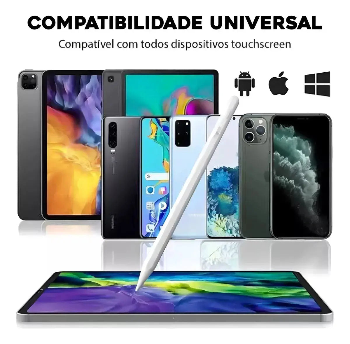 Lapiz Pencil Tactil Stylus Universal  iOS/Android Blanco