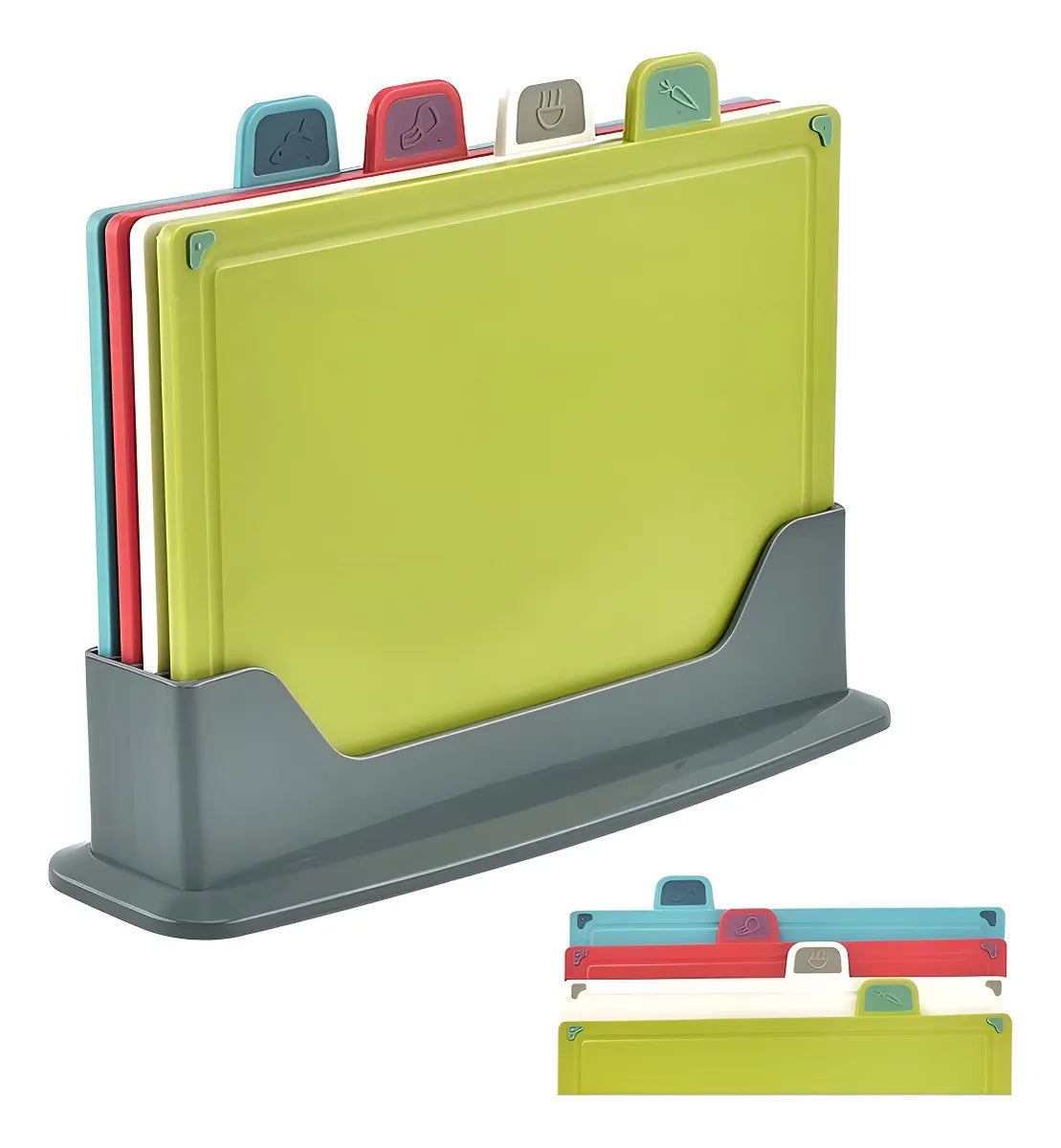 Set 4 Tablas Para Picar Con Pestañas Para Cocina Colores
