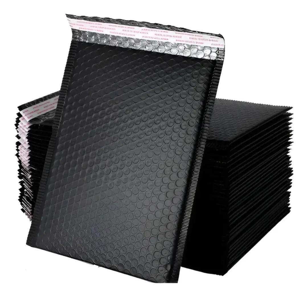50 Sobres Acolchados Burbujas 18x23+4cm Autoadhesivo Negro