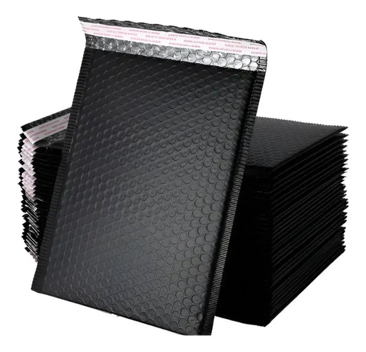 50 Sobres Acolchados Burbujas 18x23+4cm Autoadhesivo Negro