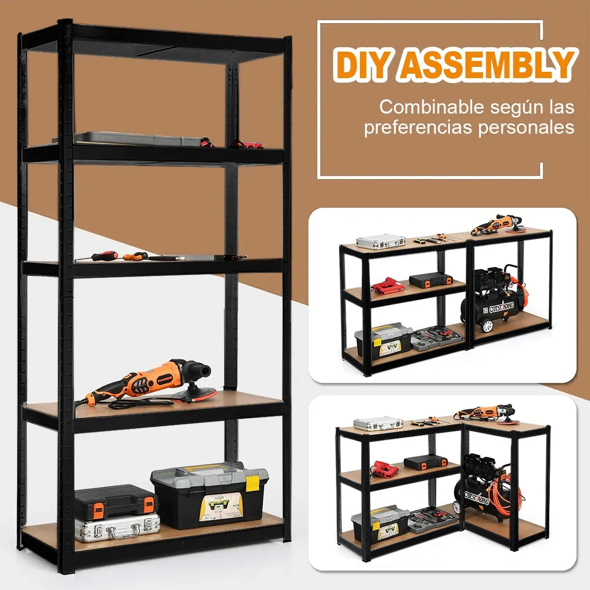 Estante Rack Metalico 180 X 90 X 40 Negro