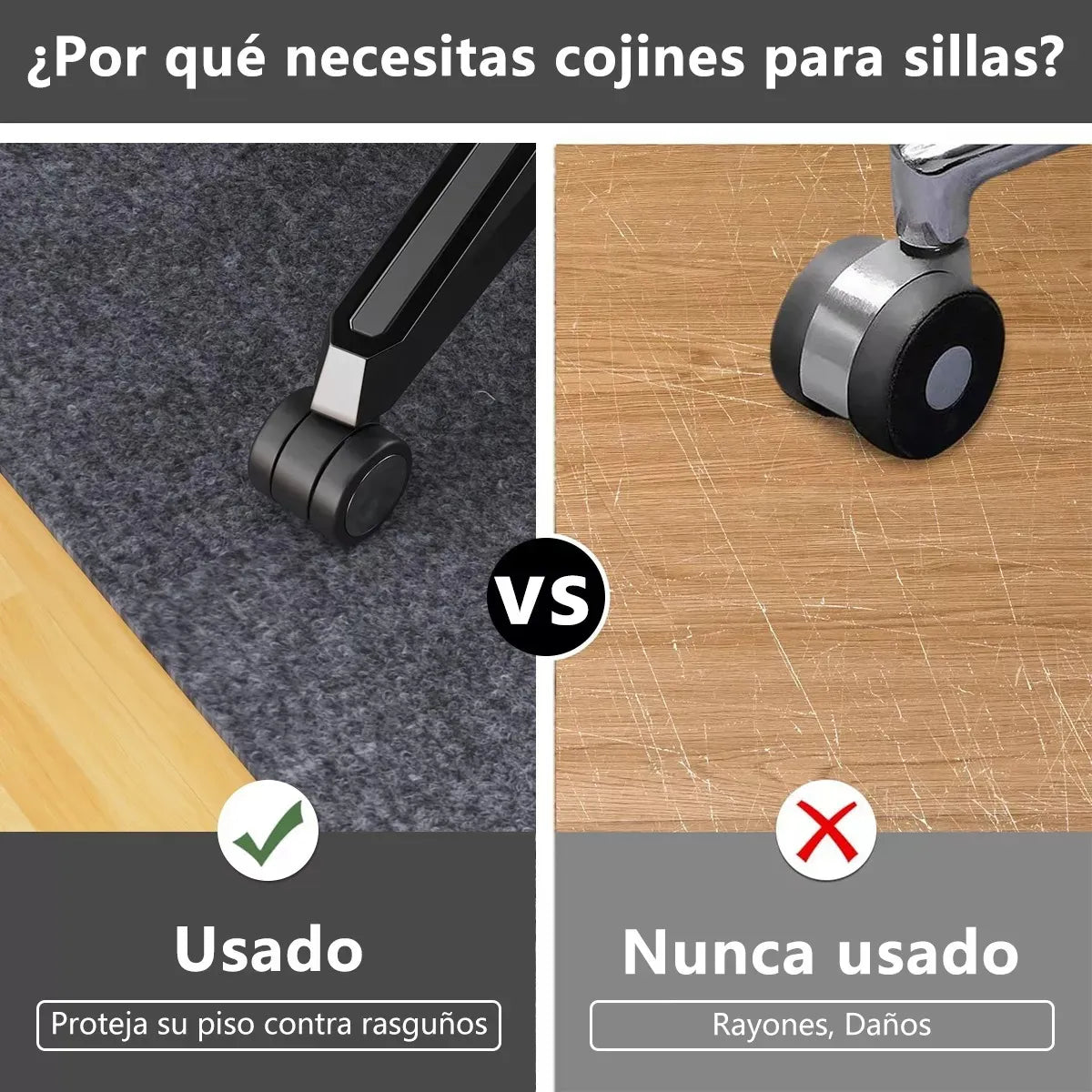 Alfombrilla Antideslizante Para Silla 120x90cm