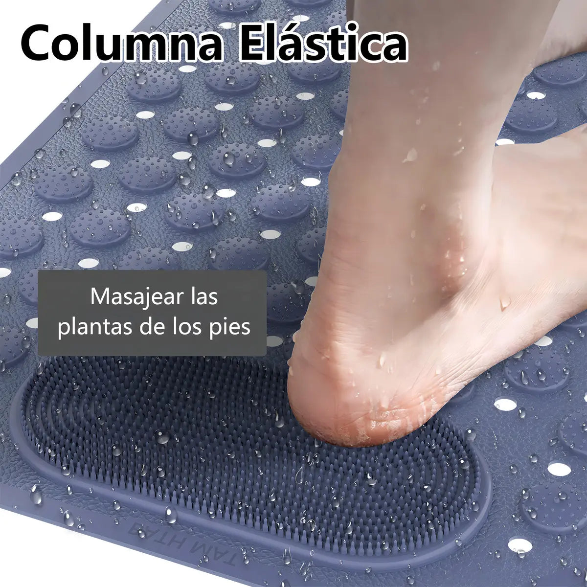 Piso De Goma Antideslizante Para Ducha Baño 36×69cm Gris
