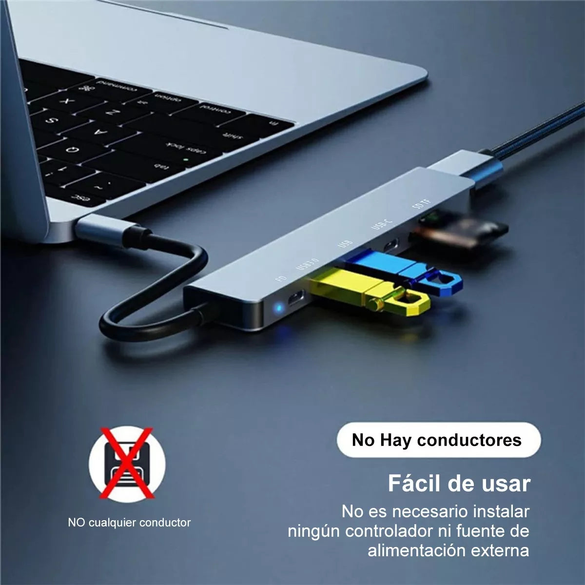 Hub Adaptador Usb Tipo C 7 En 1 Para Macbook iPad Notebook