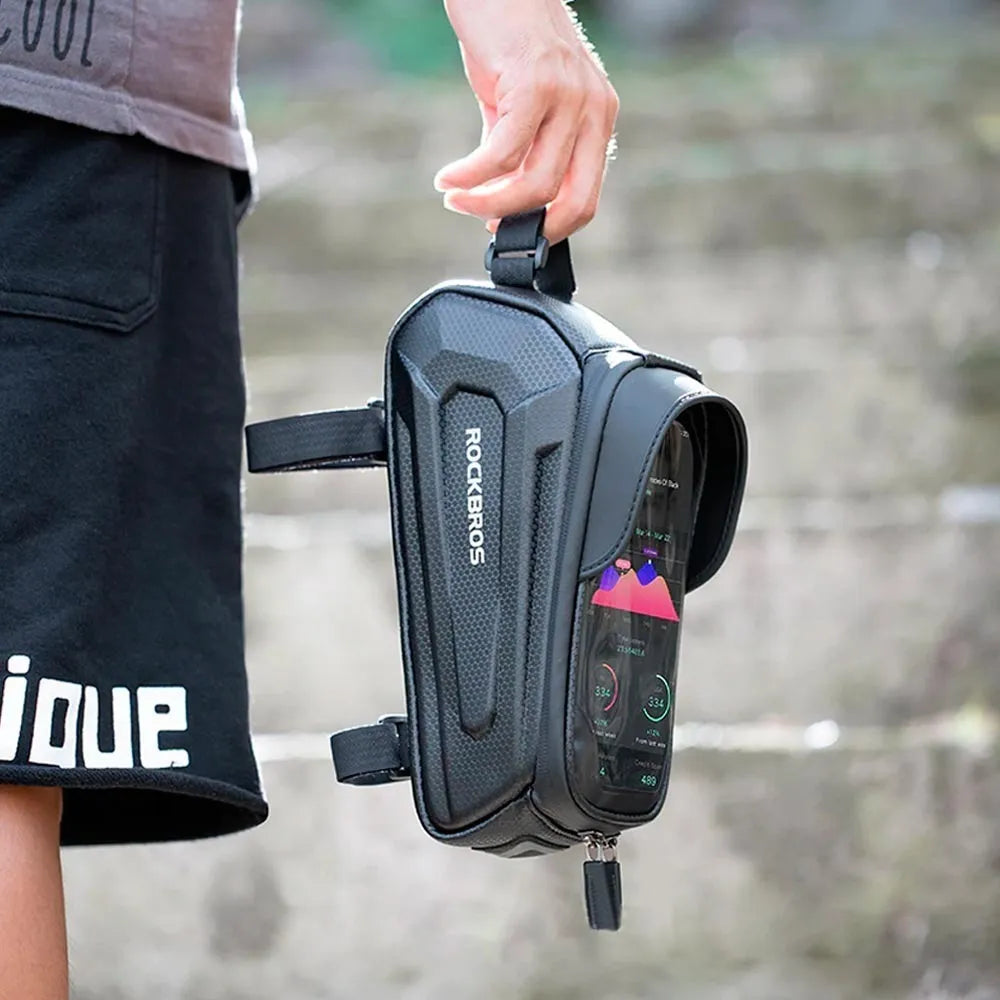 Bolso Bicicleta Porta Celular Impermeable Rockbros Negro
