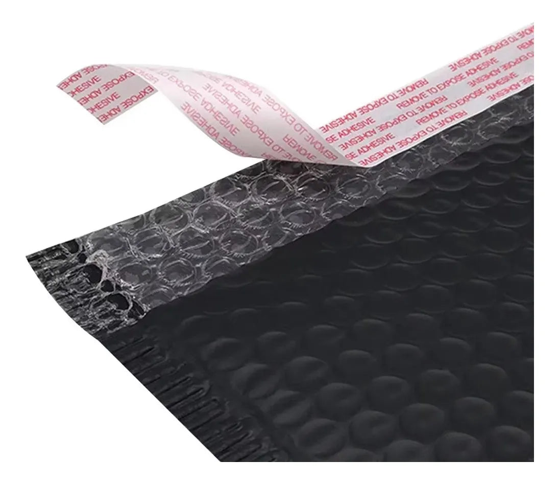 50 Sobres Acolchados Burbujas 18x23+4cm Autoadhesivo Negro