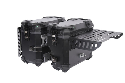 Maleta De Motos Laterales MJW Aleacion De Aluminio Laterales Expandibles 76L  para escape derecho