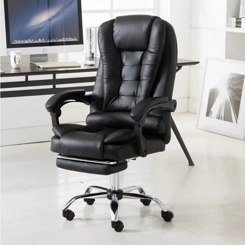 Silla De Oficina Ejecutiva Ergonómica Cuero Sintético Negro