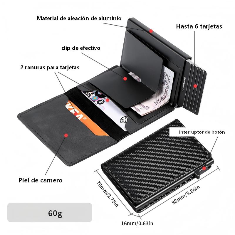 Tarjetero Y Billetera Bloqueo Rfid Antirrobo Ecocuero
