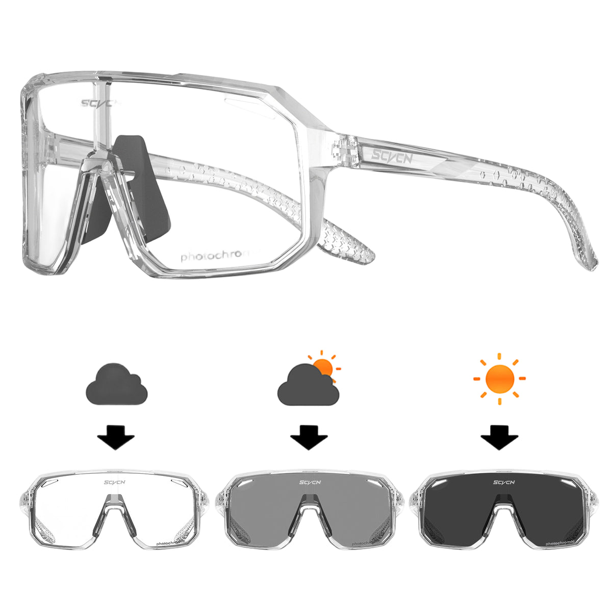 Lentes Fotocromáticos Ciclismo Running Deportivo Scvcn Uv400